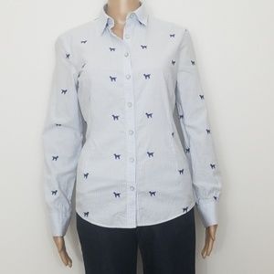 Embroidered brooks brothers dog button down shirt
